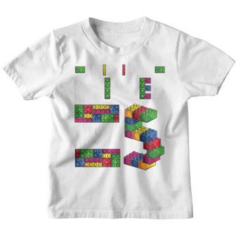 Kids Builder 5 Year Old Building Blocks Birthday Bricks 5Th Youth T-shirt - Thegiftio UK