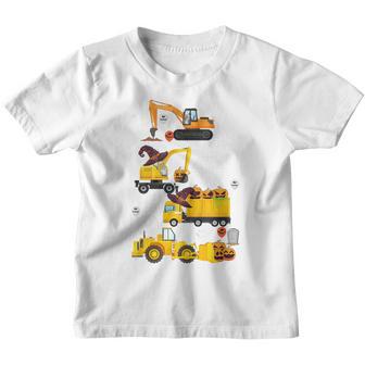 Kids Construction Vehicle Halloween Crane Truck Pumpkin Boys Kids V3 Youth T-shirt - Thegiftio UK