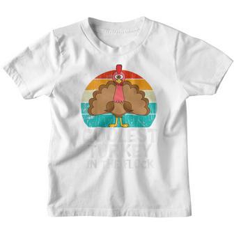 Kids Coolest Turkey In The Flock Toddler Boys Thanksgiving Kids V2 Youth T-shirt - Thegiftio UK