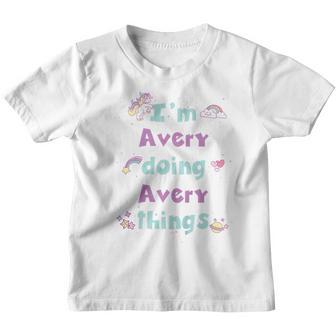 Kids Cute Avery Personalized First Name Girls Youth T-shirt - Thegiftio UK