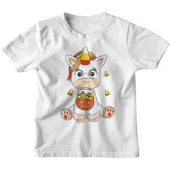 Kids Cute Halloween Girls Women Witchy Unicorn Halloween V2 Youth T-shirt - Thegiftio UK