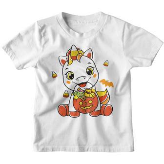 Kids Cute Halloween Girls Women Witchy Unicorn Halloween Youth T-shirt - Thegiftio UK