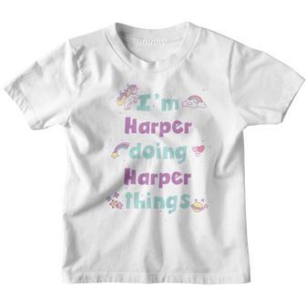 Kids Cute Harper Personalized First Name Girls Youth T-shirt - Thegiftio UK
