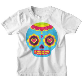 Kids Dia De Los Muertos Baby Sugar Skull Cute Toddler Boys Youth T-shirt - Thegiftio UK