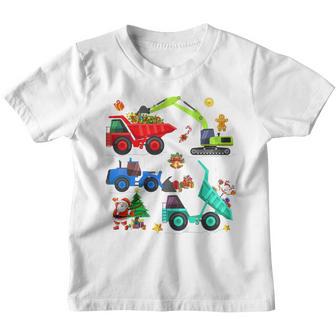 Kids Excavator Construction Christmas Crane Truck Toddler Boys Youth T-shirt - Thegiftio UK