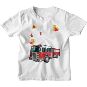 Kids Fire Truck 3Rd Birthday Boy Firefighter 3 Year Old Youth T-shirt - Seseable