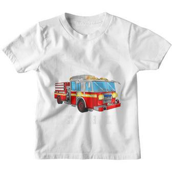 Kids Fire Truck 6Th Birthday Boy 6 Year Old Six Firefighter Youth T-shirt - Seseable