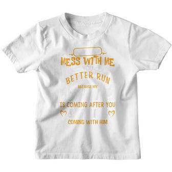 Kids Funny If You Mess With Me My Papa And Mimi Is Coming Youth T-shirt - Thegiftio UK