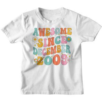Kids Groovy 13Th Birthday Awesome Since December 2009 13 Yrs Old Youth T-shirt - Thegiftio UK