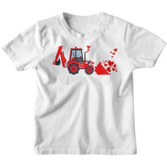 Kids I Dig Valentines Day Excavator Toddler Boys Kids Nager Youth T-shirt - Thegiftio UK