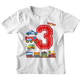 Kids Im 3 Years Old Locomotive Train 3Rd Birthday Boy Toddler Youth T-shirt - Thegiftio UK