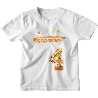 Kids Im 4 Basketball Theme Birthday Party Celebration 4Th Youth T-shirt | Mazezy