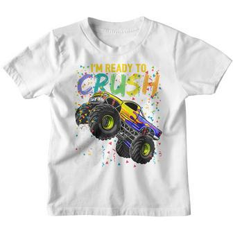 Kids Im Ready To Crush 5 Monster Truck 5Th Birthday Boys Youth T-shirt | Mazezy