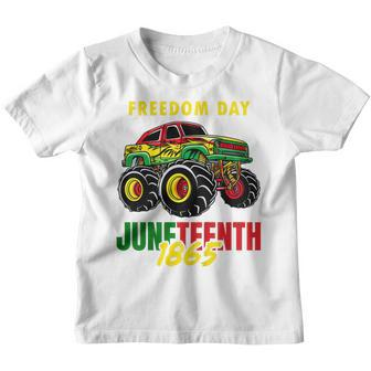Kids Junenth 1865 Black History Boys Monster Truck Kids Youth T-shirt | Mazezy