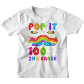 Kids Kids 100Th Day Of School Pop It 100 Days Of 2Nd Grade Youth T-shirt - Thegiftio UK