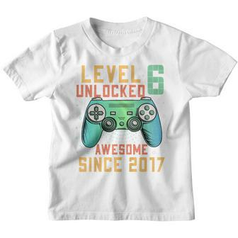 Kids Level 6 Unlocked 6Th Birthday 6 Year Old Boy Gifts Gamer Youth T-shirt | Mazezy