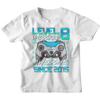Kids Level 8 Unlocked Awesome 2015 Video Game 8Th Birthday Gift Youth T-shirt - Thegiftio UK