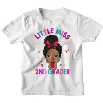 Kids Little Miss 2Nd Grader Black Girl Back To School 2Nd Grade Youth T-shirt - Thegiftio UK