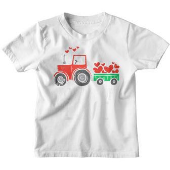 Kids Loads Of Love Tractor Cute Valentines Day Truck Toddler Boys Youth T-shirt - Thegiftio UK