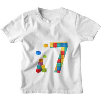 Kids Master Builder 7Th Birthday Boy 7 Year Old Building Bricks Youth T-shirt - Thegiftio UK