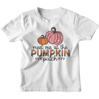 Kids Meet Me At The Pumpkin Patch Toddler Girls Fall Youth T-shirt - Thegiftio UK