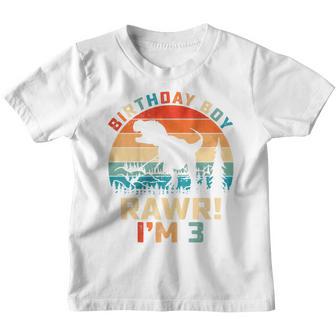 Kids Rawr Im 3 Dinosaur 3Rd Birthday Boy T Rex 3 Years Old Gifts Youth T-shirt - Thegiftio UK