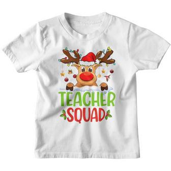 Kids Teacher Squad Santa Reindeer Christmas Lights Xmas Men Women Youth T-shirt - Thegiftio UK