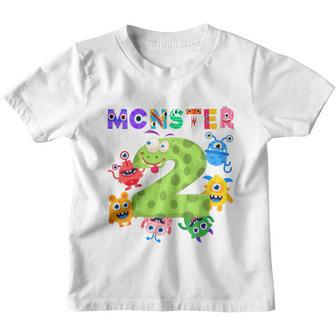 Kids This Little Monster Is 2 Two Years 2Nd Birthday Party Aliens Youth T-shirt - Thegiftio UK