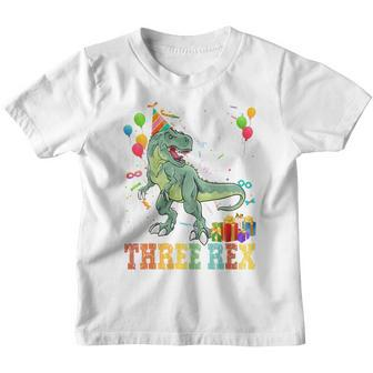 Kids Three Rex 3Rd Birthday Gifts T Rex Dinosaur 3 Years Old Boy  Youth T-shirt