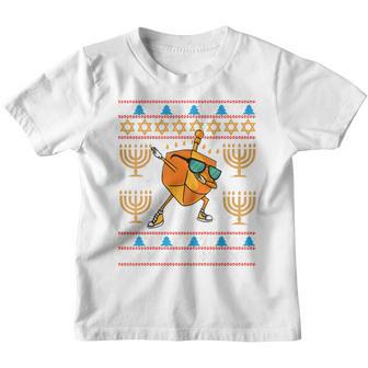 Kids Ugly Hanukkah Sweater Dreidel Dab Chanukah Toddler Baby Boy Youth T-shirt - Thegiftio UK