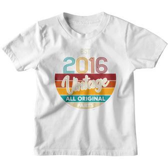 Kids Vintage 7Th Birthday For Boys Girls All Original Parts 2016 Youth T-shirt - Thegiftio UK
