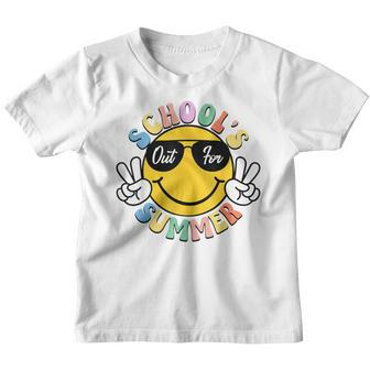 Last Day Of School Graduation Groovy Schools Out For Summer Youth T-shirt - Thegiftio UK