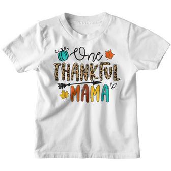 Leopard One Thankful Mama Funny Mama Thanksgiving V2 Youth T-shirt - Thegiftio UK