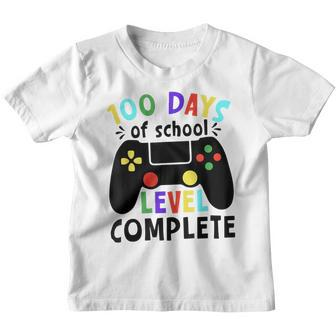 Level 100 Days Of School Complete Video Games Boys Gamer Youth T-shirt - Seseable