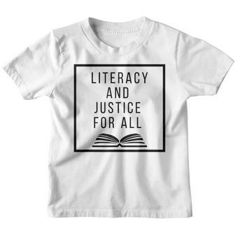 Literacy And Justice For All Social Justice Readingteacher Youth T-shirt - Thegiftio UK