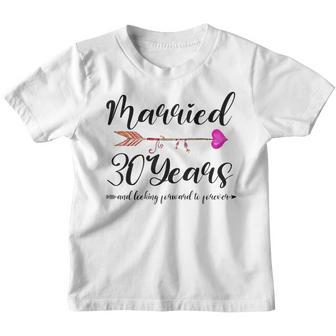 Married 30 Years Heart 30Th Wedding Anniversary Him Her Youth T-shirt - Thegiftio UK