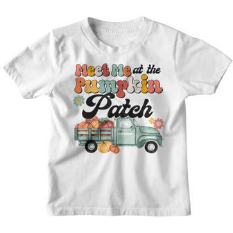 Meet Me At The Pumpkin Patch Truck Halloween Hello Fall 2022 Youth T-shirt - Thegiftio UK