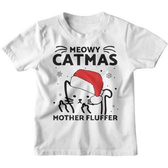 Meowy Catmas Cat Christmas Mother Fluffer Xmas Youth T-shirt - Thegiftio UK