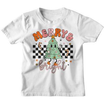 Merry And Bright Christmas Women Girls Kids Toddlers Cute Youth T-shirt - Thegiftio UK