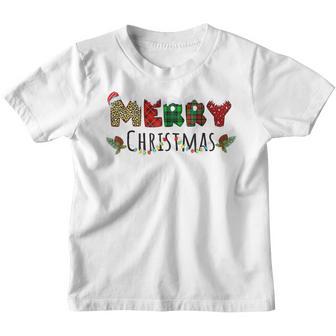 Merry Christmas Leopard Buffalo Red Plaid For Men Women Kids V6 Youth T-shirt - Thegiftio UK