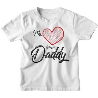 My Heart Belongs To Daddy Kids Valentine Youth T-shirt - Thegiftio UK