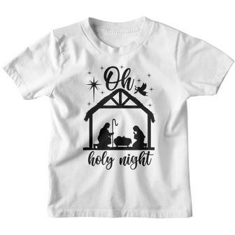 Oh Holy Night Jesus Christmas Pajama Xmas Holiday Boy Girl Youth T-shirt - Thegiftio UK