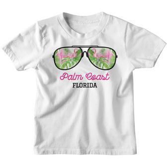 Palm Coast Florida Sunglasses Flamingo Beach Vacation Youth T-shirt - Thegiftio UK