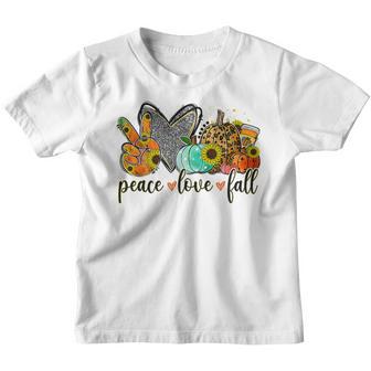 Peace & Love & Fall Pumpkin Autum Happy Fall Thanksgiving V3 Youth T-shirt - Thegiftio UK