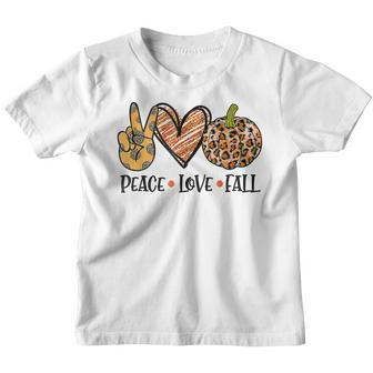 Peace Love Fall Thanksgiving Vintage Pumpkin Heart V2 Youth T-shirt - Thegiftio UK
