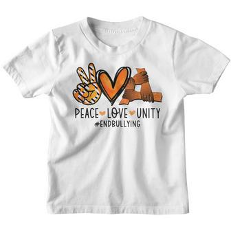 Peace Love Unity Day Orange Kids 2022 Anti Bullying Toddler Youth T-shirt - Thegiftio UK