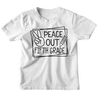 Peace Out Fifth Grade Last Day Of School Summer Break Youth T-shirt - Thegiftio UK