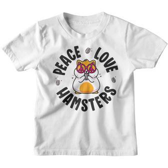 Peace Sign Hamster Kids Boy Girl Peace Love Hamsters Youth T-shirt - Thegiftio UK