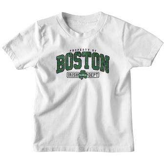 Property Of Boston Irish Dept Green Youth T-shirt - Thegiftio UK