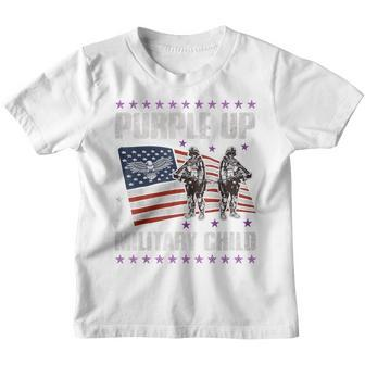 Purple Up For Military Child Month Kids American Us Flag Youth T-shirt - Seseable